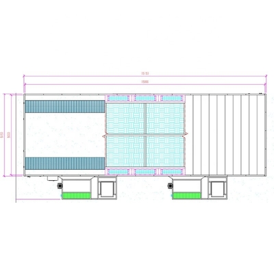 39KW CE 승인된 산업 스프레이 부스 오븐 버스 트럭 페인팅룸 15000mm
