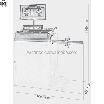 80kg WRB-085 LCD 디스플레이 스마트 타이어 밸런서 머신 30" 릴