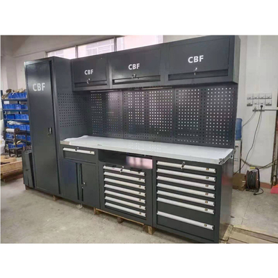 이동성 큰 새로운 검은 차고 작업 대기 / 작업실의 강철 조합 도구 캐비닛