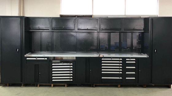 이동성 큰 새로운 검은 차고 작업 대기 / 작업실의 강철 조합 도구 캐비닛