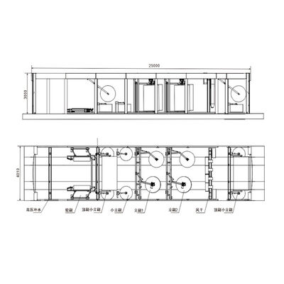 평면 케이블 체인 자동 자동차 세탁 장비 14 브러쉬 자동 자동차 세탁 기계 6 염기