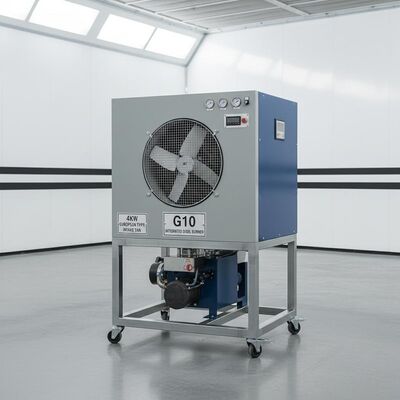 4KW European Type Intake Fan Car Spray Booth with Diesel Burner G10 and Water-cooled Cooling System