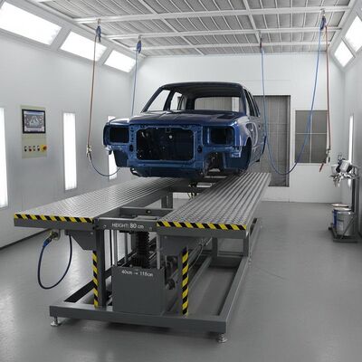 자동 페인트 부스 조정 가능한 벤치 높이 40cm ~ 118cm 300mm 강철 구조 기본 및 슈나이더 제어 부품