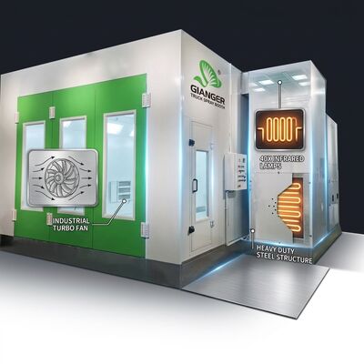 LPG 터보 팬 트럭 페인트 스프레이 부스 40 PC스 적외선 램프 중용 철기 구조 대형 차량 페인트룸